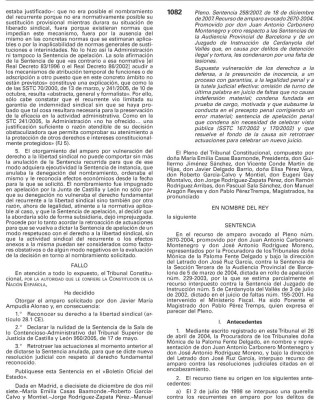 Sentencia Del Tribunal Constitucional 258 – 2007