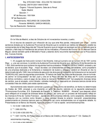 Sentencia Del Tribunal Supremo De 10 De Octubre De 1994