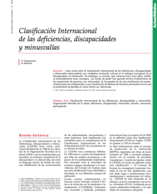 Clasificación Internacional De Deficiencias, Discapacidad Y Minusvalías (Geneva: World Health Organization, 1980)