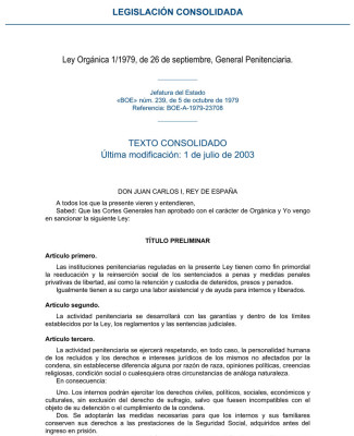 Ley Orgánica General Penitenciaria 1979