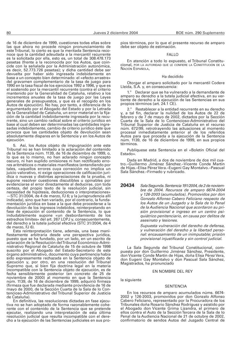 Sentencia Del Tribunal Constitucional 191_2004